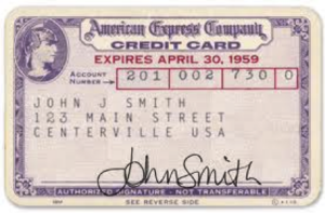 American Express Charge Card 1958